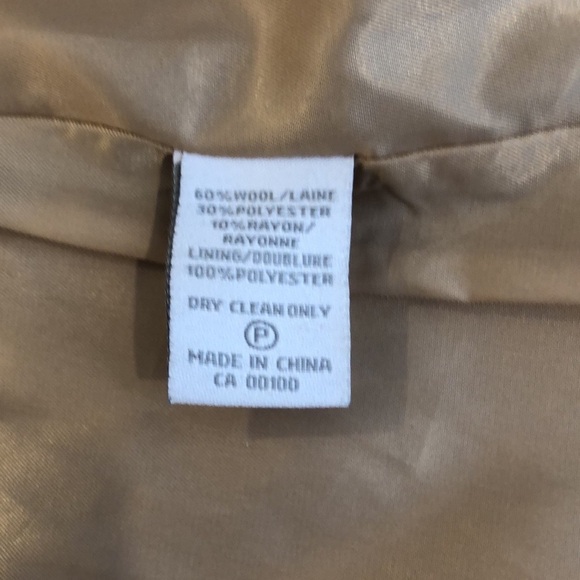 Pure Alfred Sung wool pea coat 🧥  camel colour SZ L button down - Picture 9 of 10